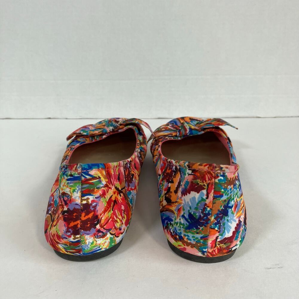 American Eagle Sz 8 Ainsley Boho Floral Ballet Flats w Bow Textile Upper Y2K 90s - Picture 11 of 16